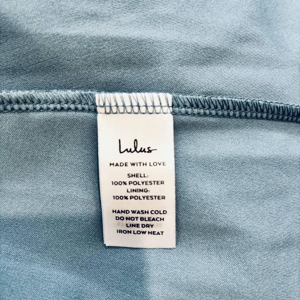 Lulu's NEW/Tag XL Ambiance Slate Blue Mesh Tulle Prom Wedding Party Midi dress - Picture 10 of 16